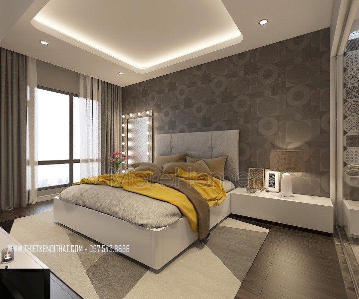Thiết kế và thi công nội thất phòng ngủ Master chung cư Imperia Garden